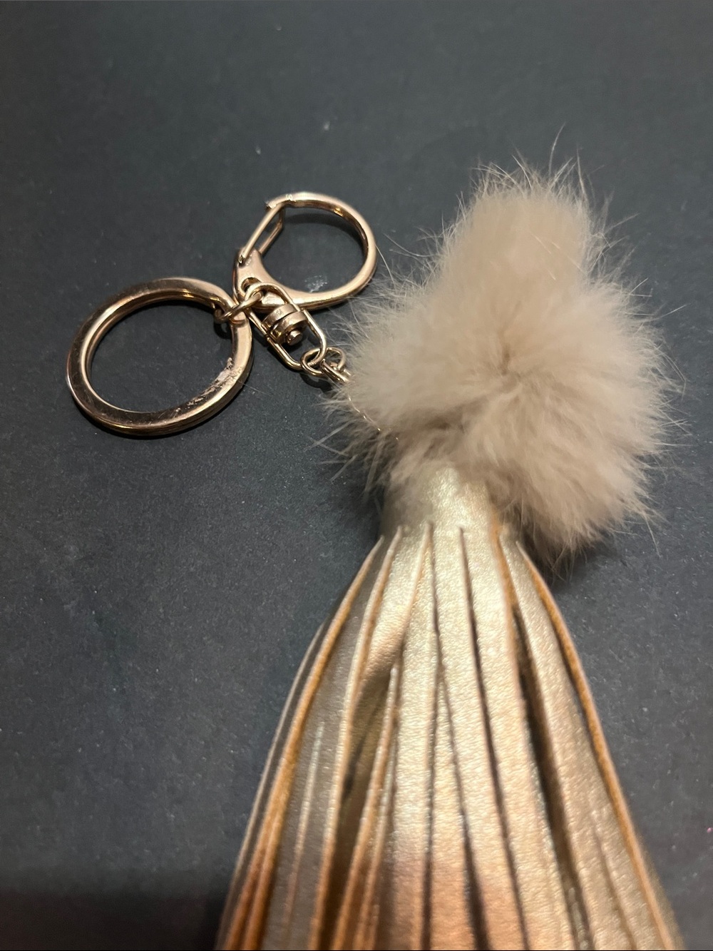Gold Tassel Pom Keychain - Fashion Accessory - Picture 2 of 2